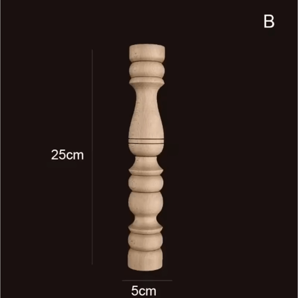 Vintage Hand Carved Wood Spindle Column Decorative Furniture Applique Accent 18