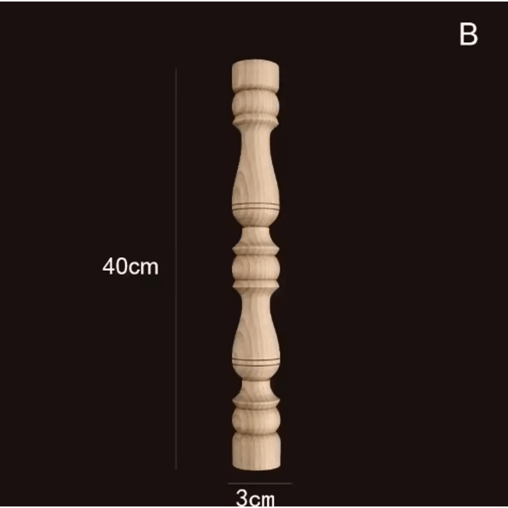 Vintage Hand Carved Wood Spindle Column Decorative Furniture Applique Accent 20