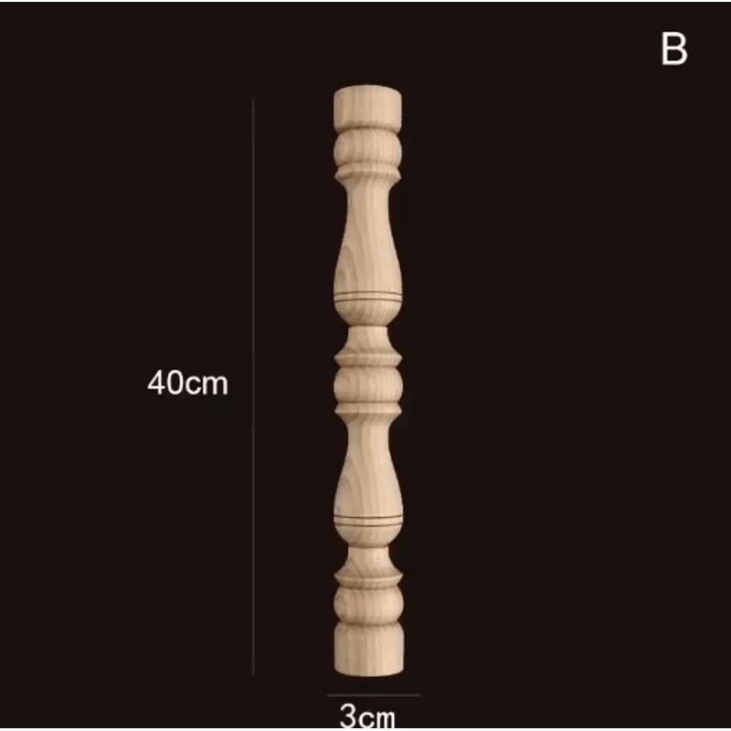 Vintage Hand Carved Wood Spindle Column Decorative Furniture Applique Accent 20