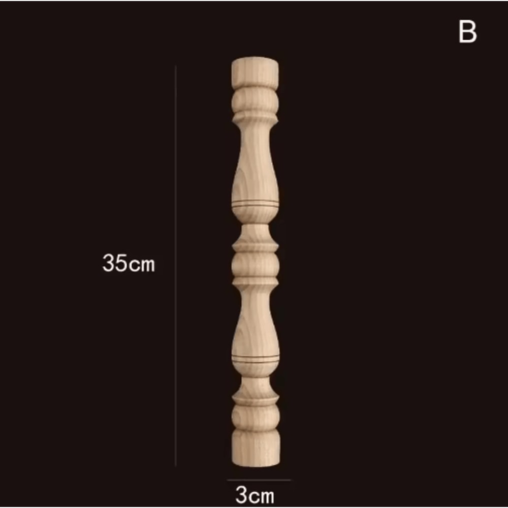 Vintage Hand Carved Wood Spindle Column Decorative Furniture Applique Accent 21