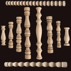 vintage hand carved wood spindle column decorative furniture applique accent