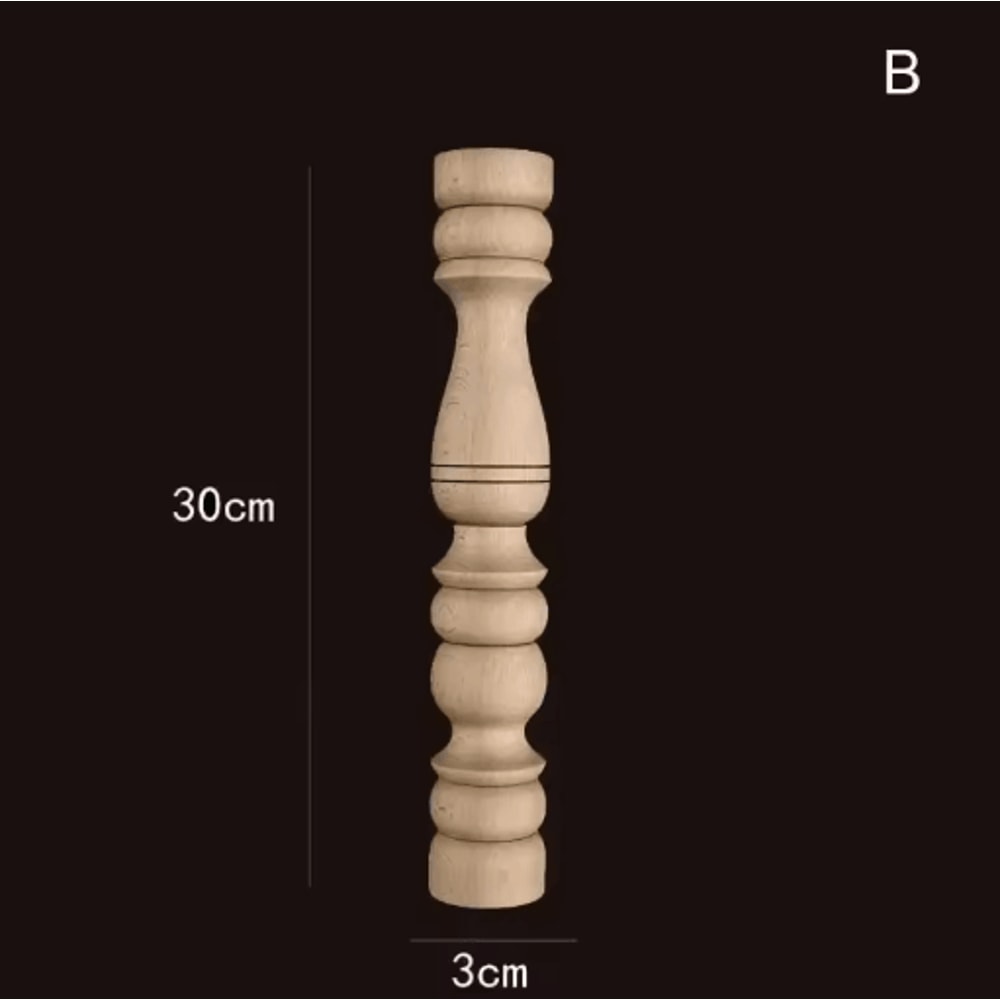 Vintage Hand Carved Wood Spindle Column Decorative Furniture Applique Accent 22