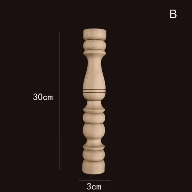 Vintage Hand Carved Wood Spindle Column Decorative Furniture Applique Accent 22