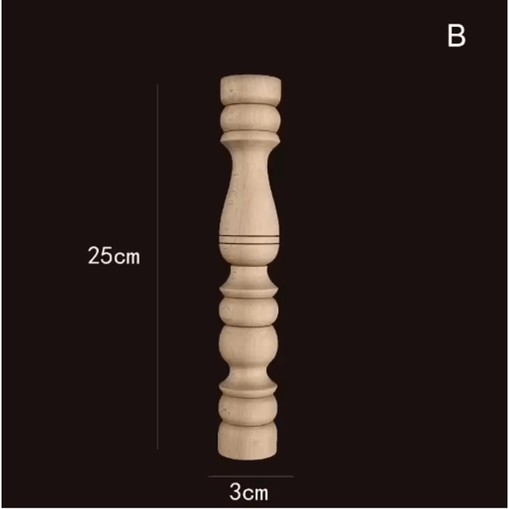 Vintage Hand Carved Wood Spindle Column Decorative Furniture Applique Accent 23