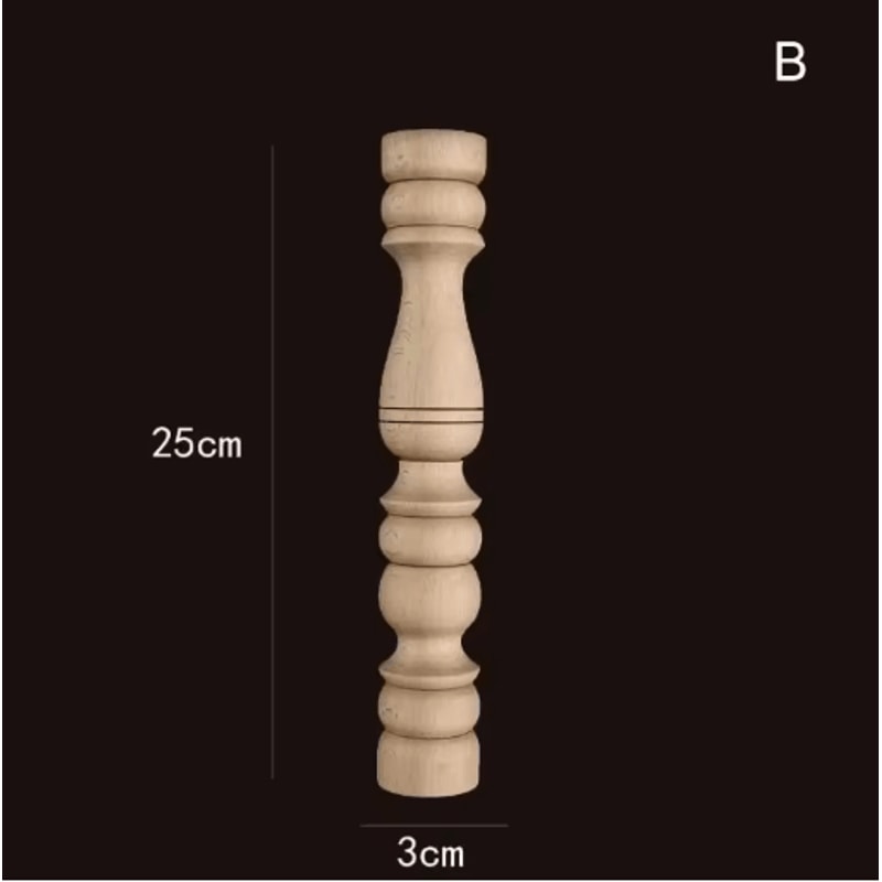 Vintage Hand Carved Wood Spindle Column Decorative Furniture Applique Accent 23