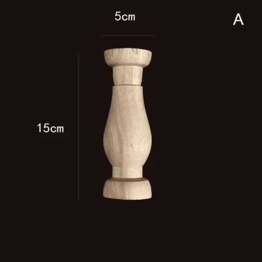 Vintage Hand Carved Wood Spindle Column Decorative Furniture Applique Accent 24