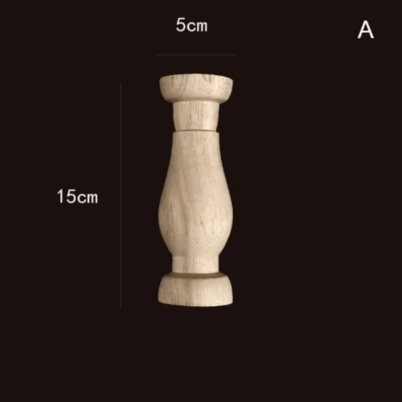 Vintage Hand Carved Wood Spindle Column Decorative Furniture Applique Accent 24