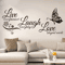 Live Laugh Love Butterfly Wall Sticker Floral Vinyl Quote Decor 4