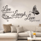 Live Laugh Love Butterfly Wall Sticker Floral Vinyl Quote Decor 4