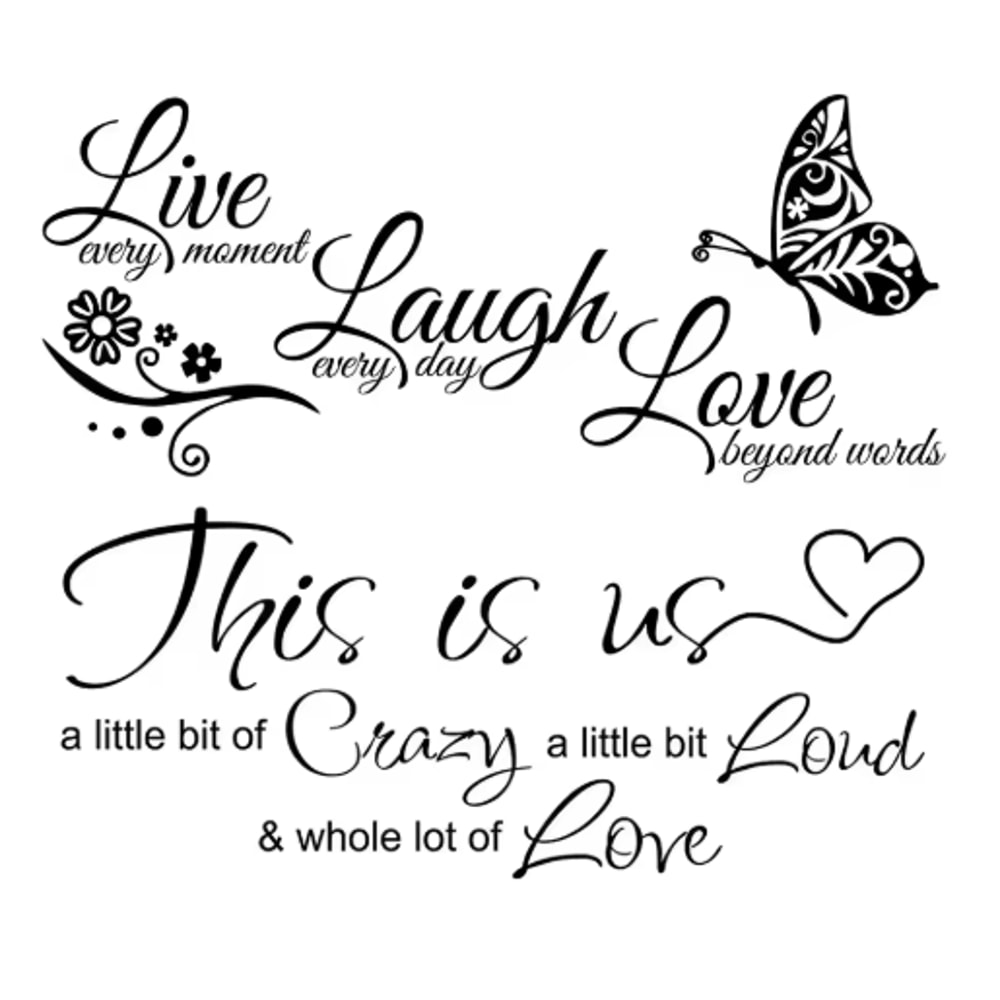 Live Laugh Love Butterfly Wall Sticker Floral Vinyl Quote Decor 5