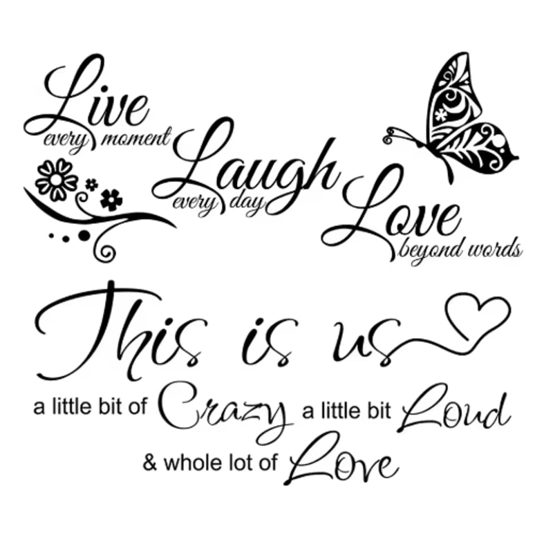 Live Laugh Love Butterfly Wall Sticker Floral Vinyl Quote Decor 5