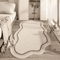 Cream Minimalist Irregular Rug Soft NonSlip Bedroom Living Room Carpet 6