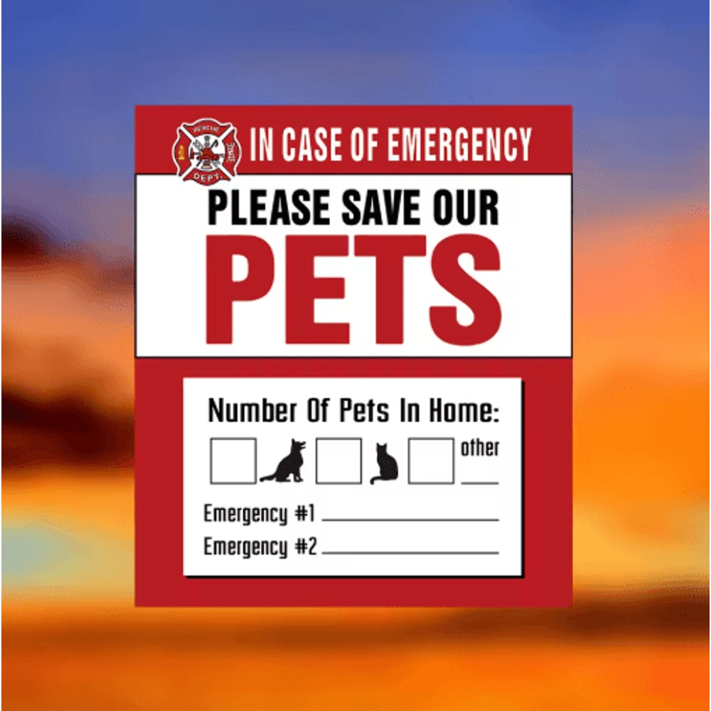 Pet Alert Window Stickers Emergency Rescue Decal Set 4 Pack 7