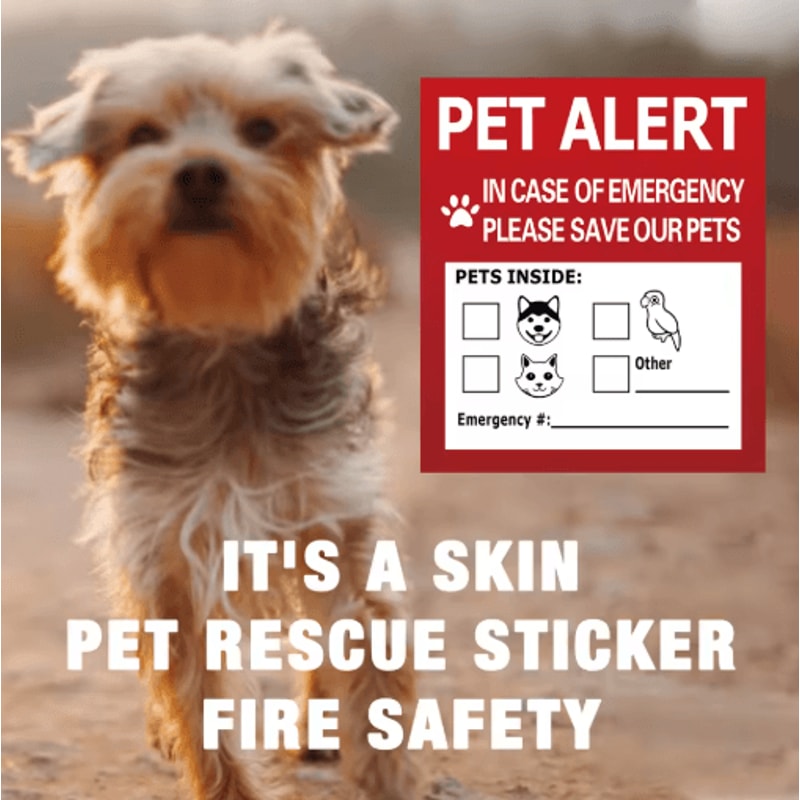 Pet Alert Window Stickers Emergency Rescue Decal Set 4 Pack 8