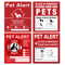 Pet Alert Window Stickers Emergency Rescue Decal Set 4 Pack 0