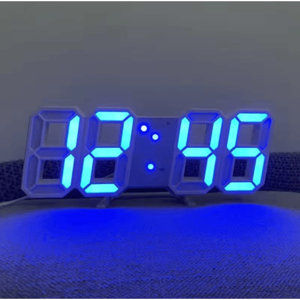 3D LED Digital Clock Voice Activated Luminous Silent Alarm Desk Clock 7