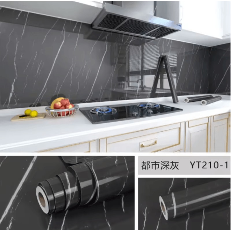 Marble Self Adhesive Wallpaper Waterproof OilProof Kitchen Peel Stick Film 10M X 80CM 2