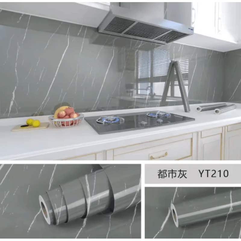 Marble Self Adhesive Wallpaper Waterproof OilProof Kitchen Peel Stick Film 10M X 80CM 3