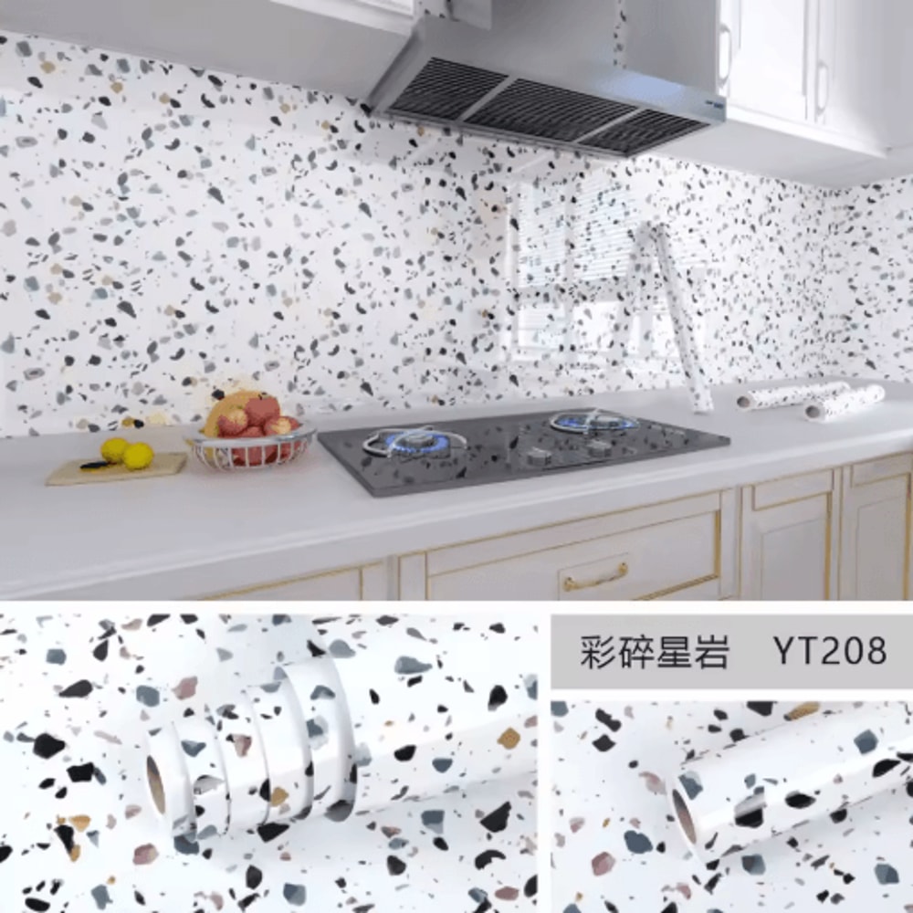 Marble Self Adhesive Wallpaper Waterproof OilProof Kitchen Peel Stick Film 10M X 80CM 4