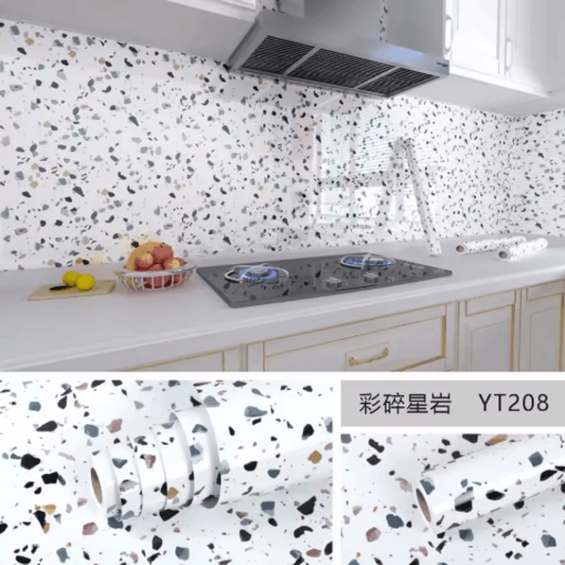 Marble Self Adhesive Wallpaper Waterproof OilProof Kitchen Peel Stick Film 10M X 80CM 4