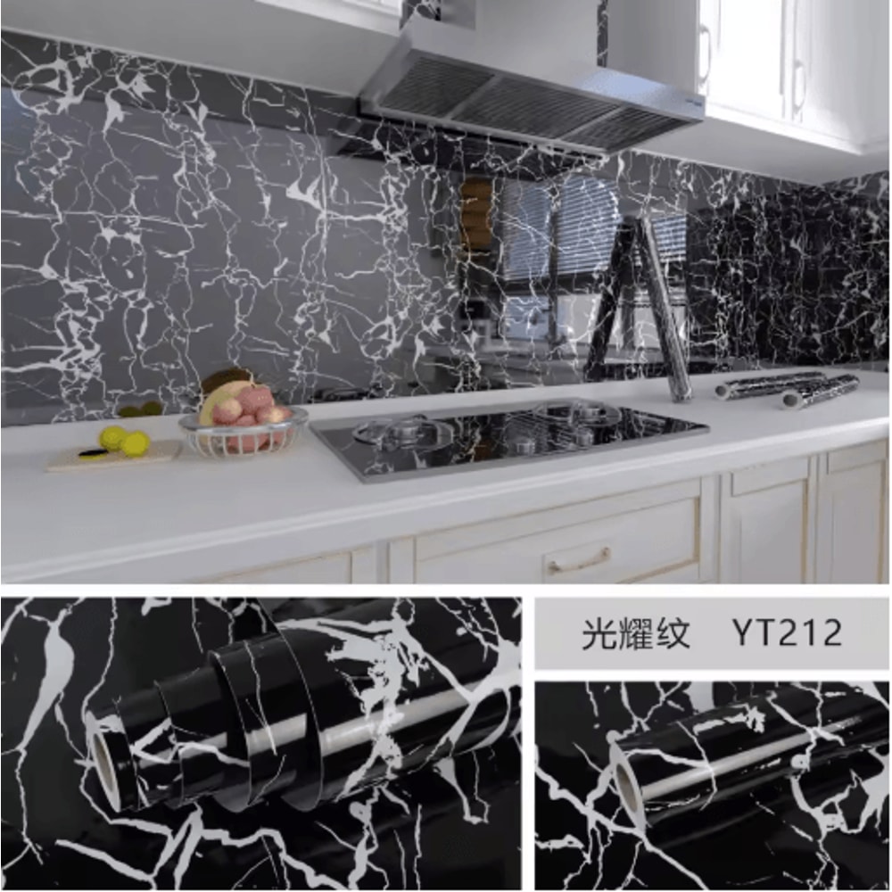 Marble Self Adhesive Wallpaper Waterproof OilProof Kitchen Peel Stick Film 10M X 80CM 15