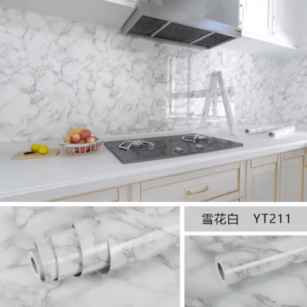 Marble Self Adhesive Wallpaper Waterproof OilProof Kitchen Peel Stick Film 10M X 80CM 8