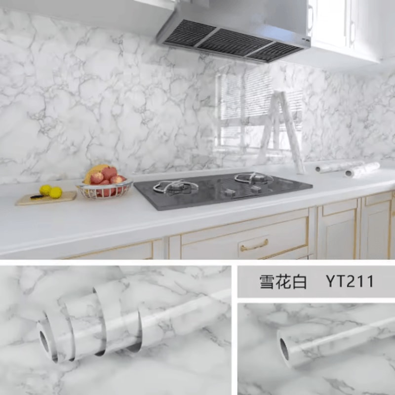 Marble Self Adhesive Wallpaper Waterproof OilProof Kitchen Peel Stick Film 10M X 80CM 8