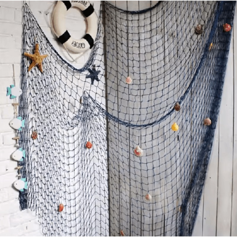 Nautical Fishing Net Wall Decor Coastal Marine Hanging Ornament 10