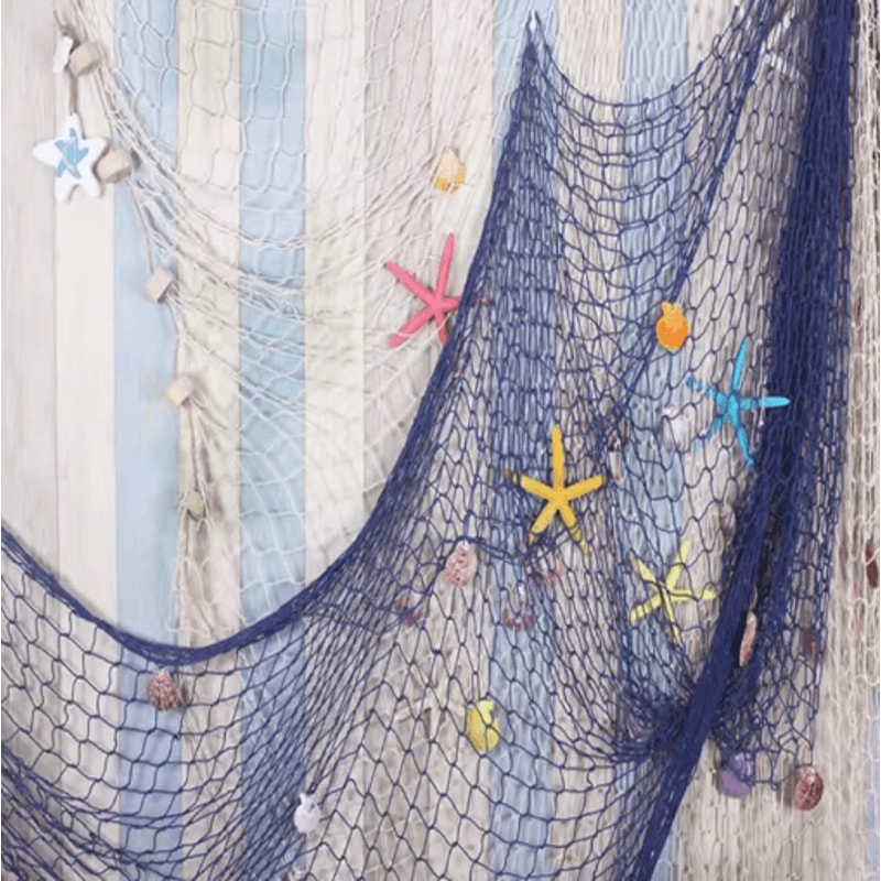 Nautical Fishing Net Wall Decor Coastal Marine Hanging Ornament 11
