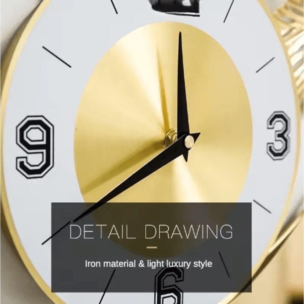 Ginkgo Leaf Metal Wall Clock Large Silent Modern Decorative Wall Art 78cm 3