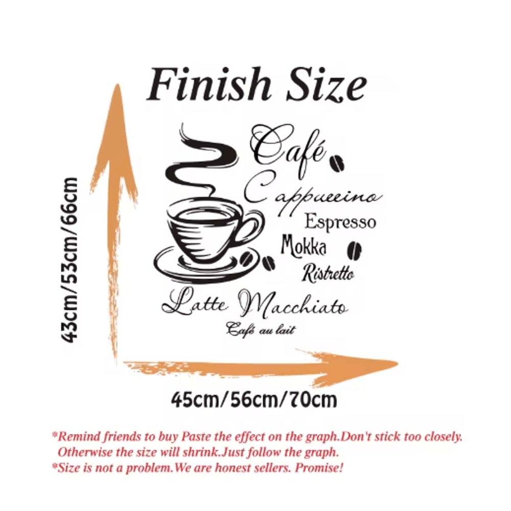 Coffee Bar Wall Sticker French Spanish Cafe Vinyl Kitchen Decor 3