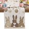 Easter Bunny Linen Table Runner Spring Farmhouse Dining Table Decor 1