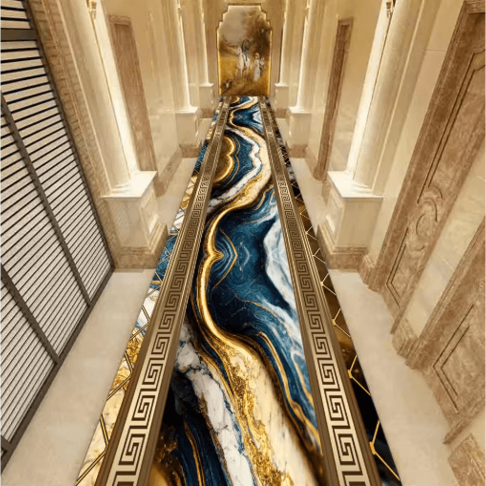 Luxury Marble Corridor Runner Rug Non Slip Custom Hallway Stair Carpet 8
