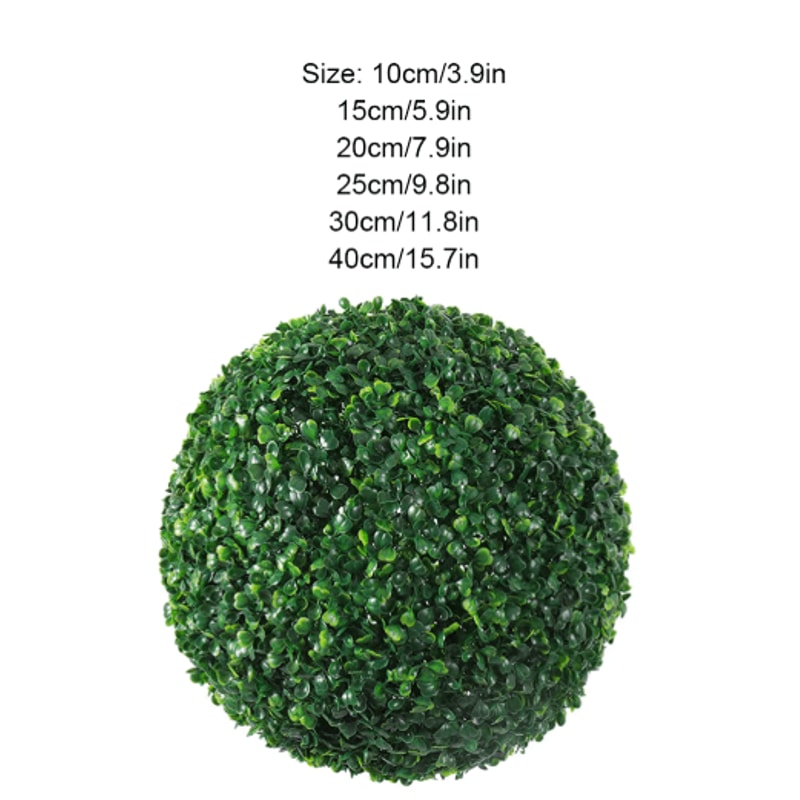 Artificial Plant Ball EcoFriendly Faux Greenery Decorative Sphere 6