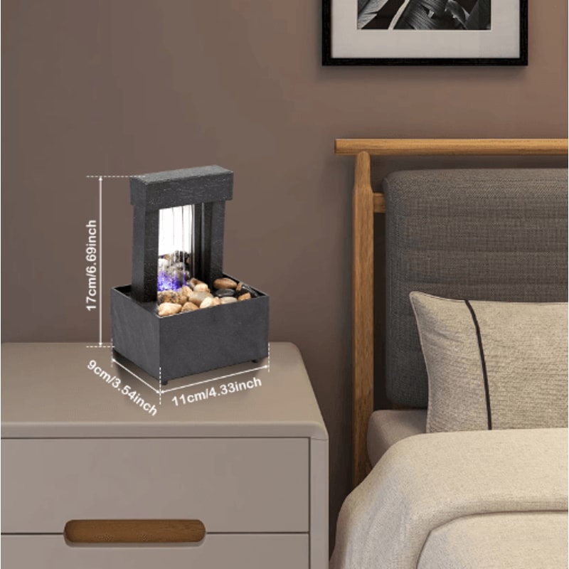 LED Tabletop Water Fountain Mini Desktop Fountain With USB Power 8