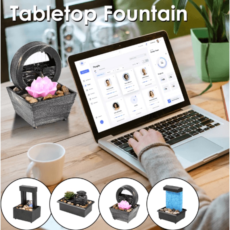 LED Tabletop Water Fountain Mini Desktop Fountain With USB Power 9