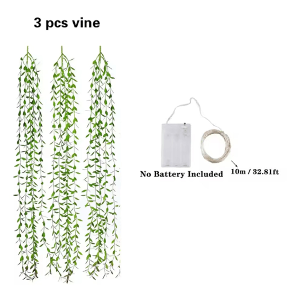 Artificial Ivy Garland With LED Lights Fake Hanging Plants For Wall Decoration 4