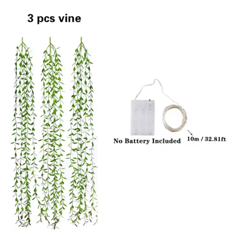 Artificial Ivy Garland With LED Lights Fake Hanging Plants For Wall Decoration 4