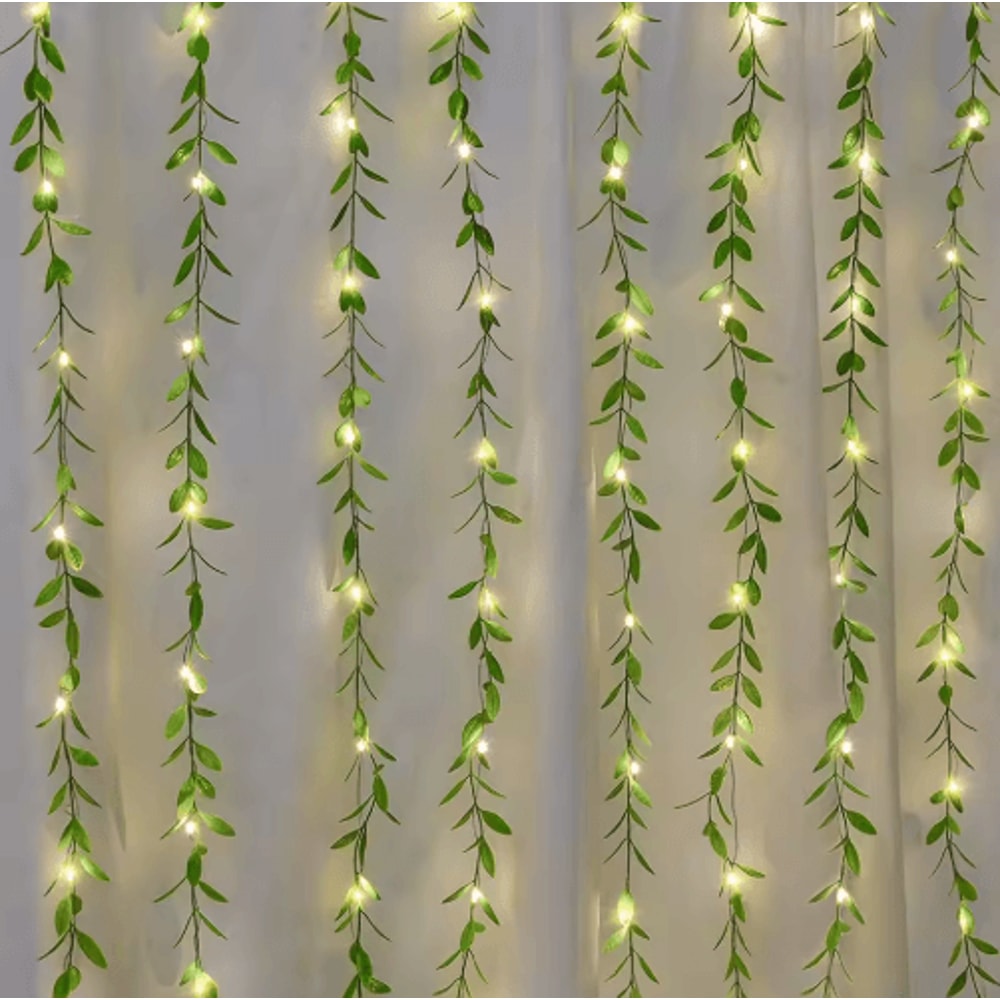 Artificial Ivy Garland With LED Lights Fake Hanging Plants For Wall Decoration 6