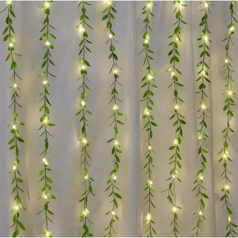Artificial Ivy Garland With LED Lights Fake Hanging Plants For Wall Decoration 6