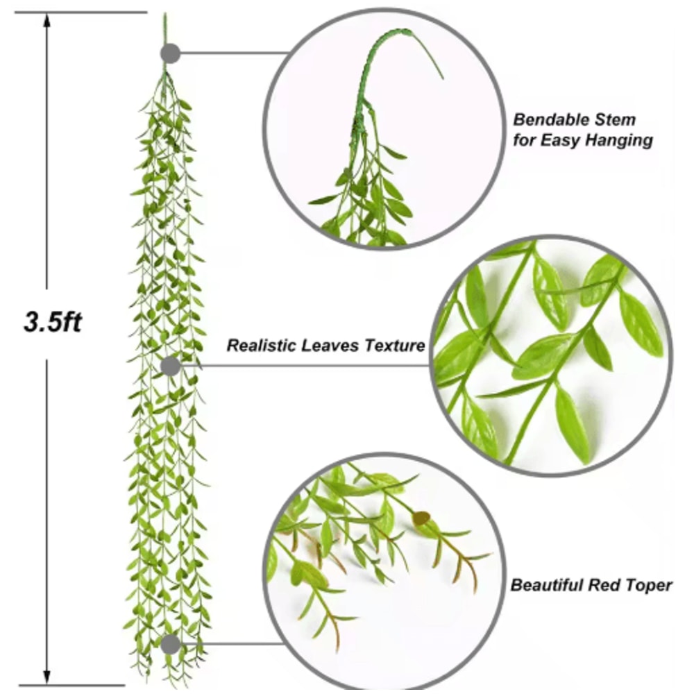 Artificial Ivy Garland With LED Lights Fake Hanging Plants For Wall Decoration 8