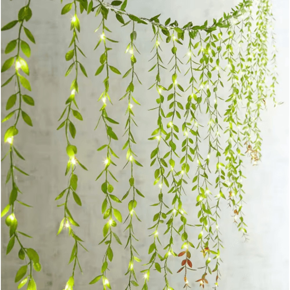 Artificial Ivy Garland With LED Lights Fake Hanging Plants For Wall Decoration 0