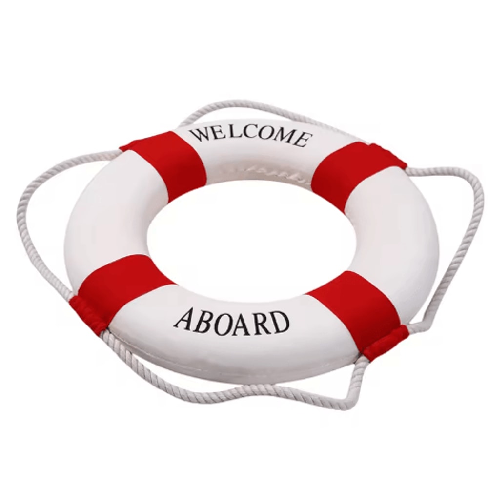 Mediterranean Nautical Lifebuoy Wall Decor Coastal Living Room Ornament 1