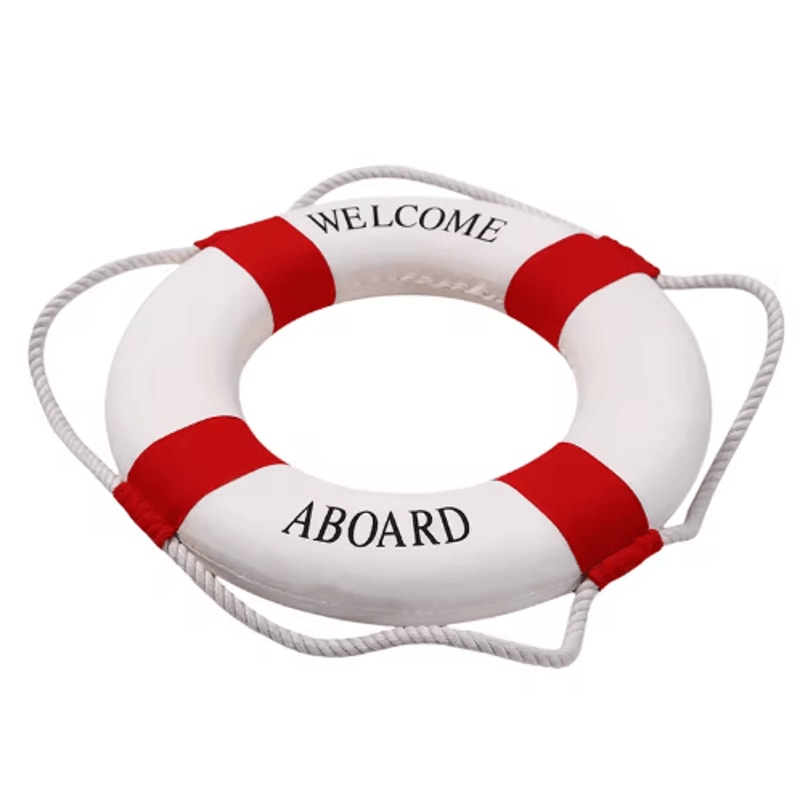 Mediterranean Nautical Lifebuoy Wall Decor Coastal Living Room Ornament 2