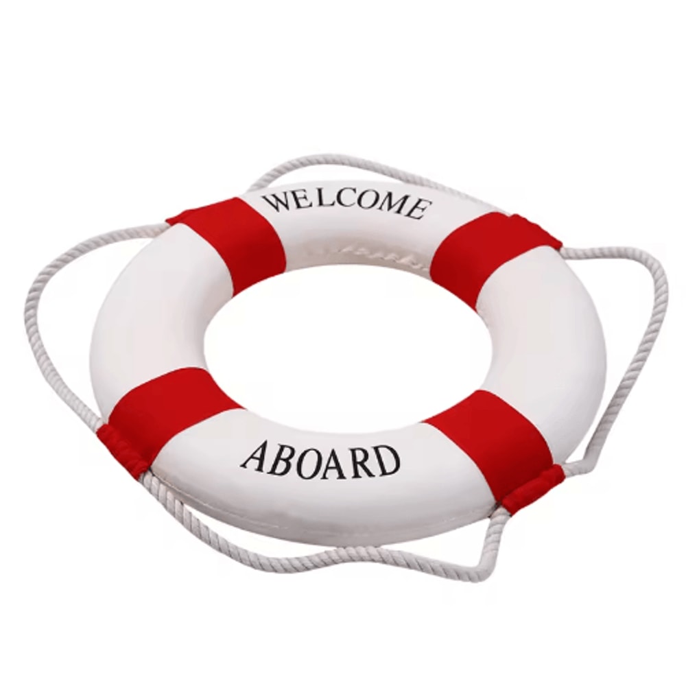Mediterranean Nautical Lifebuoy Wall Decor Coastal Living Room Ornament 8