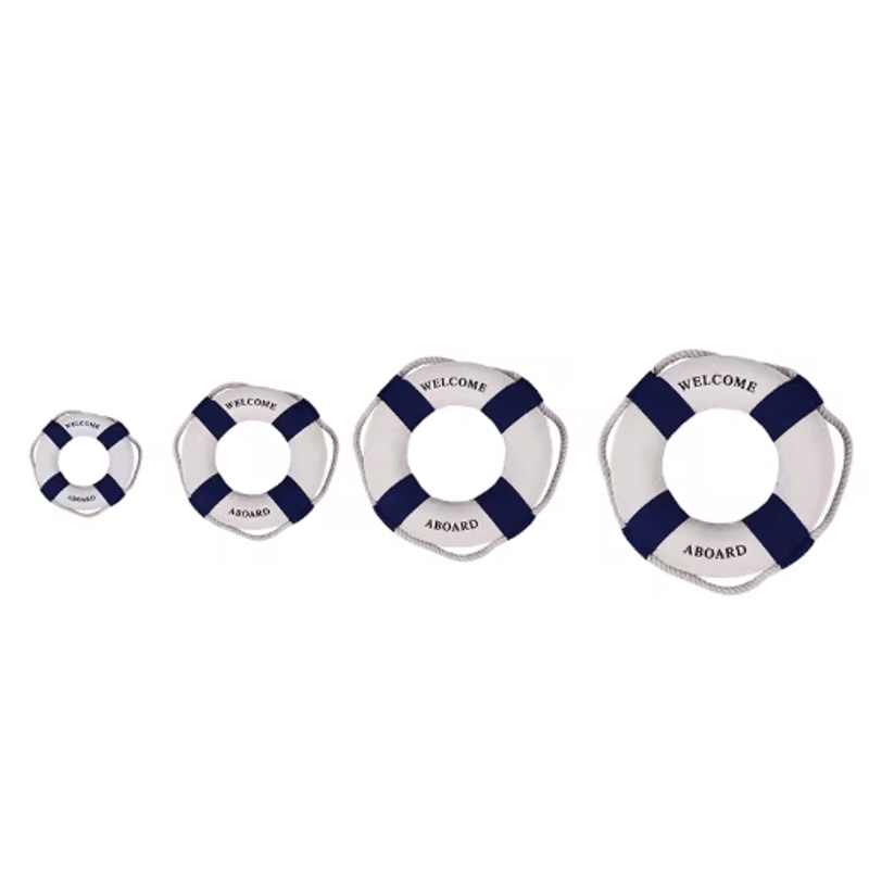 Mediterranean Nautical Lifebuoy Wall Decor Coastal Living Room Ornament 11