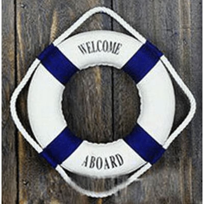 Mediterranean Nautical Lifebuoy Wall Decor Coastal Living Room Ornament 13