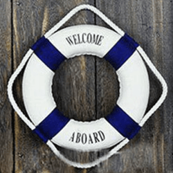 mediterranean nautical lifebuoy wall decor – coastal living room ornament