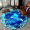 3D Ocean Dolphin Area Rug NonSlip Underwater Illusion Round Carpet 17