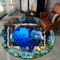3D Ocean Dolphin Area Rug NonSlip Underwater Illusion Round Carpet 24